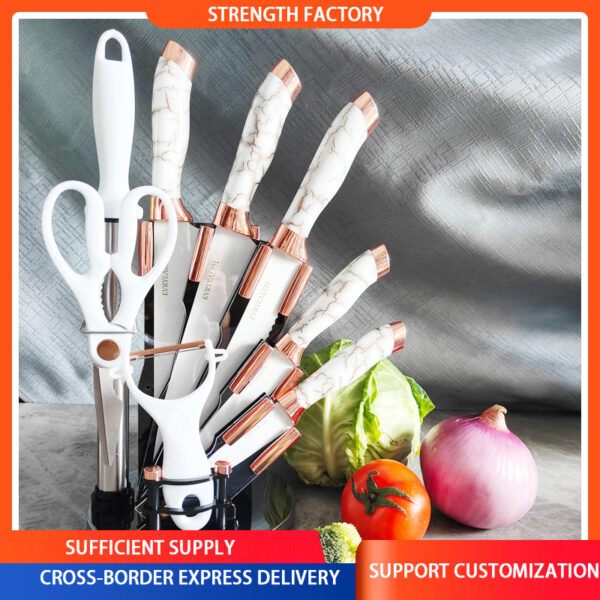 Ensemble de Couteaux de Cuisine Premium « Aurora » – Bloc Rotatif 9 Pièces | Friday Store – Image 3