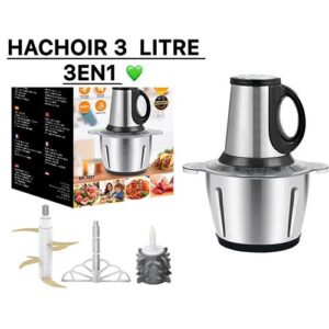 Hachoir Électrique 3 L 3 en 1 – Robot Multifonction Inox Puissant | FRIDAY STORE