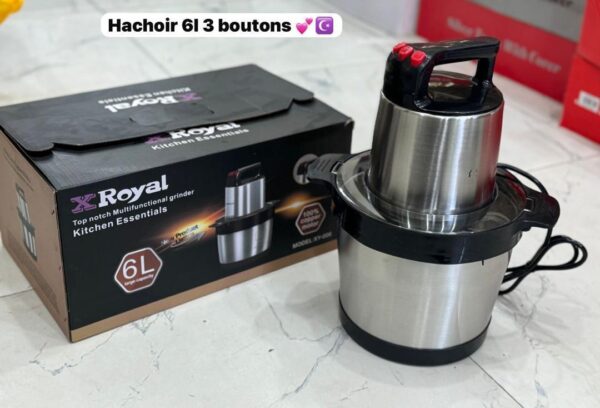 Hachoir Électrique Royal 6L – Multifonction, 3 Vitesses, Inox | Friday Store – Image 2