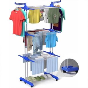 Séche Linge Multifonction 3 Niveaux sur Roulettes – Pliable & Mobile | FRIDAY STORE