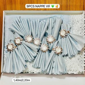 Ensemble Nappe Dentelle + 9 Serviettes & Ronds de Serviette Fleuris – Friday Store