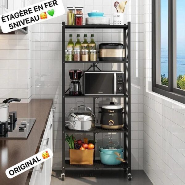 Étagère Métallique Modulable à Roulette – Rangement Industriel 5 Niveaux | FRIDAY STORE – Image 6