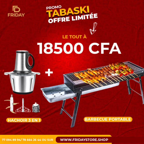 Offre Spéciale Tabaski – Barbecue Portable + Hachoir 3 en 1
