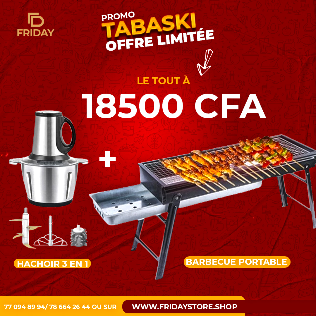 Offre Spéciale Tabaski – Barbecue Portable + Hachoir 3 en 1