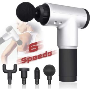 Pistolet de Massage Musculaire 6 Vitesses – 4 Embouts Interchangeables | FRIDAY STORE