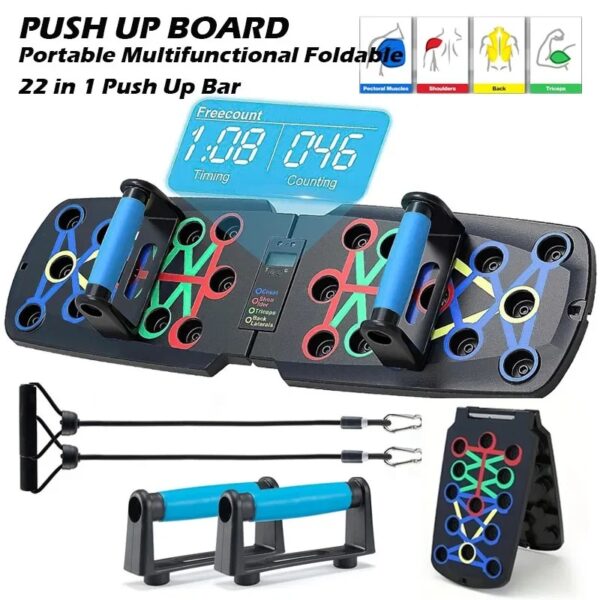 Support de Pompes Multifonction 4 en 1 – Planche d’Entraînement Musculaire – Image 2