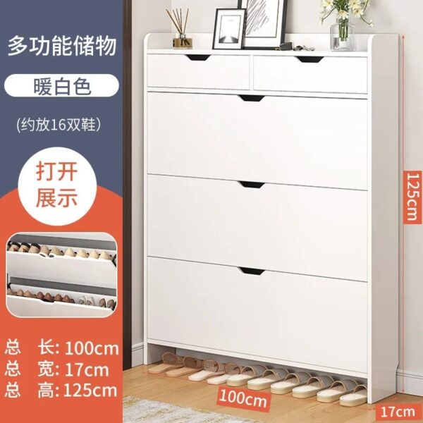 Meuble à Chaussures 5 Tiroirs Blanc – Rangement Gain de Place pour Entrée et Couloir | Friday Store – Image 5