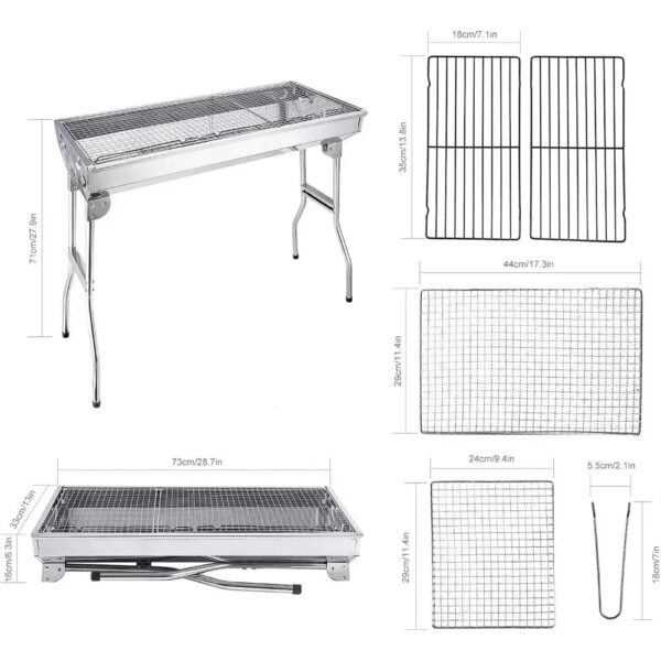 Barbecue Portable en Acier Inoxydable – Idéal pour Grillades en Plein Air – Image 2