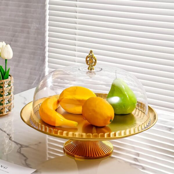 Présentoir à Gâteau Doré avec Cloche Transparente – Plateau & Stand de Gâteau Friday Store – Image 10