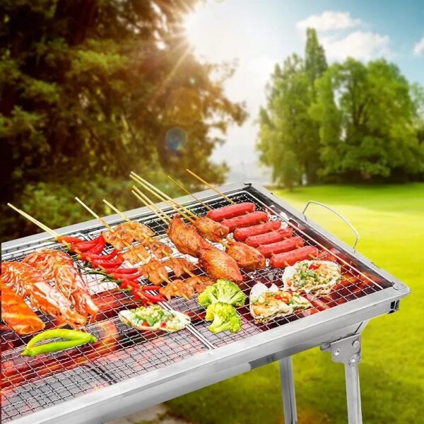 Barbecue Portable en Acier Inoxydable – Idéal pour Grillades en Plein Air – Image 3