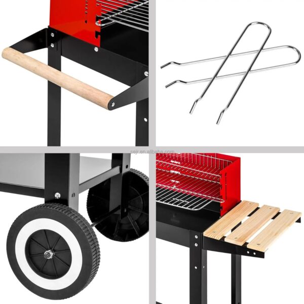 Barbecue à Charbon Portable 2 Niveaux sur Roulettes – FRIDAY STORE – Image 5