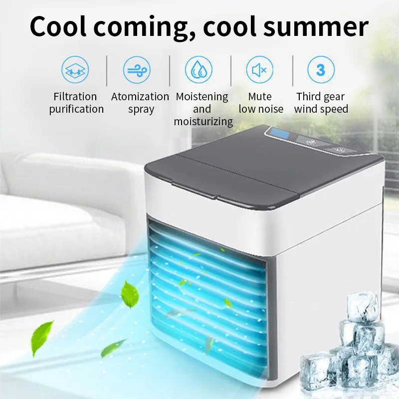 Mini Climatiseur Portable 4-en-1 – Rafraîchisseur d’Air, Humidificateur & Purificateur | FRIDAY STORE