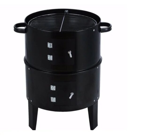 Barbecue Vertical Charbon 3 Niveaux – Smoker & Gril Multifonction pour Viandes, Poissons & Légumes – Image 4