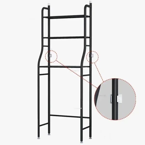 Étagère de Rangement Suspendue au-dessus des WC – 3 Niveaux Métal Blanc | FRIDAY STORE – Image 7