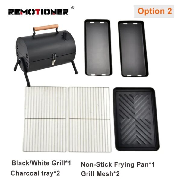 Barbecue Portable de Table Blanc • Grill Nomade avec Poignée Bois – Friday Store – Image 4