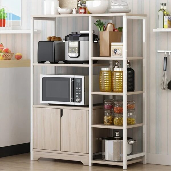 Armoire de Rangement Cuisine 6 Niveaux avec Portes – Étagère Multifonctionnelle en Acier & Bois | FRIDAY STORE – Image 7