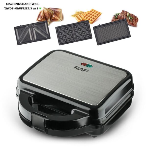 Machine à Sandwich Électrique 3 en 1 – Panini, Gaufres & Grill – Image 3