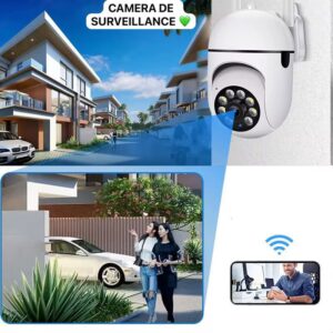Caméra de Surveillance Wi-Fi 1080p – Vision Nocturne-Détection de Mouvement