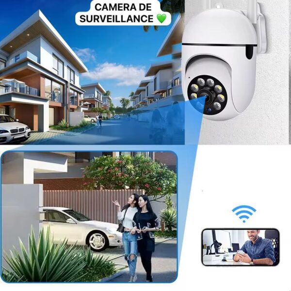 Caméra de Surveillance Wi-Fi 1080p – Vision Nocturne-Détection de Mouvement