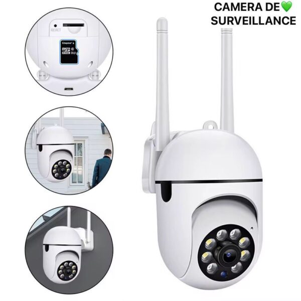 Caméra de Surveillance Wi-Fi 1080p – Vision Nocturne-Détection de Mouvement – Image 2