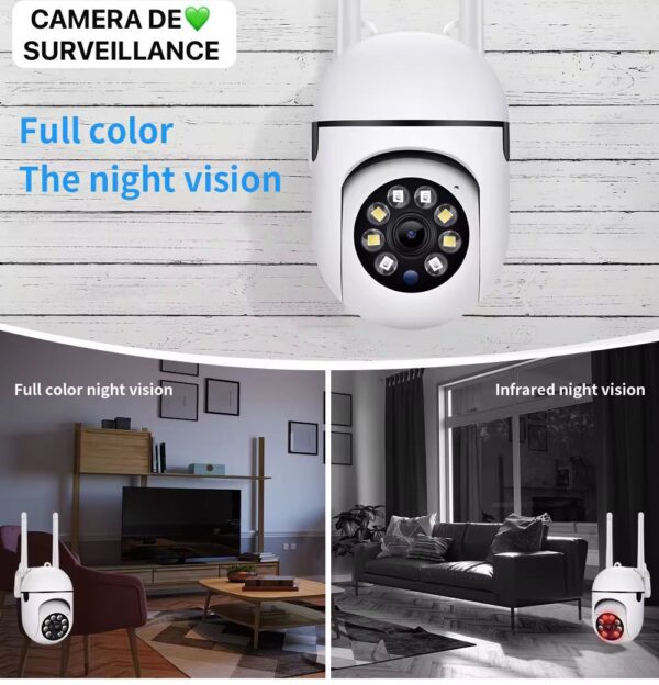 Caméra de Surveillance Wi-Fi 1080p – Vision Nocturne-Détection de Mouvement – Image 4